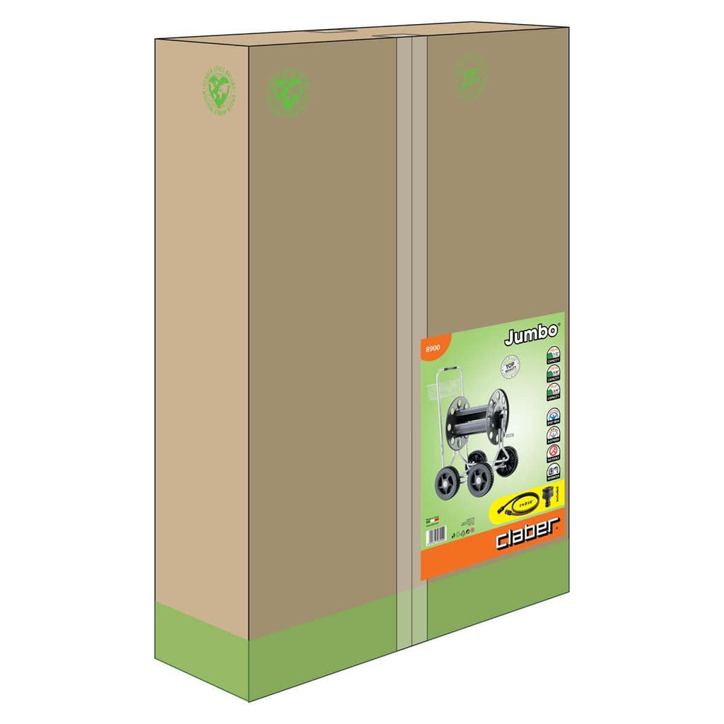 Claber Metal Jumbo Hose Reel – Heavy-Duty Steel Hose Trolley with 160m Capacity